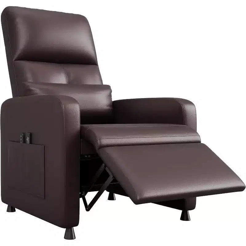 Fauteuil inclinable électrique Acekool, fauteuil inclinable électrique réglable en cuir PU avec port USB, poches latérales, canapé une place ergonomique pour salon, home cinéma