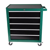 Servante d'atelier à 5 tiroirs avec roues, armoire de rangement portable en acier pour garage, atelier, entrepôt