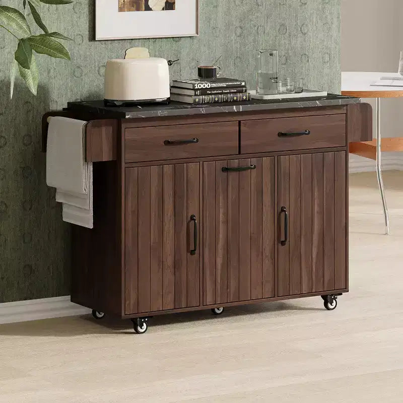 Chariot îlot de cuisine sumyeg avec rangement poubelle, abattant, étagère à épices, porte-serviettes et tiroir, chariot roulant avec étagère réglable pour cuisine