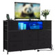 10 Fabric Drawers Dresser, Entertainment Center with Wood Top, Open Shelves, TV Stand for 40-55 TV, Chest of Drawers for Bedroom Living Room
