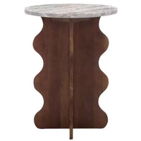 Table d'appoint en marbre Galih - ACC3754 - Gris/Marron - Safavieh