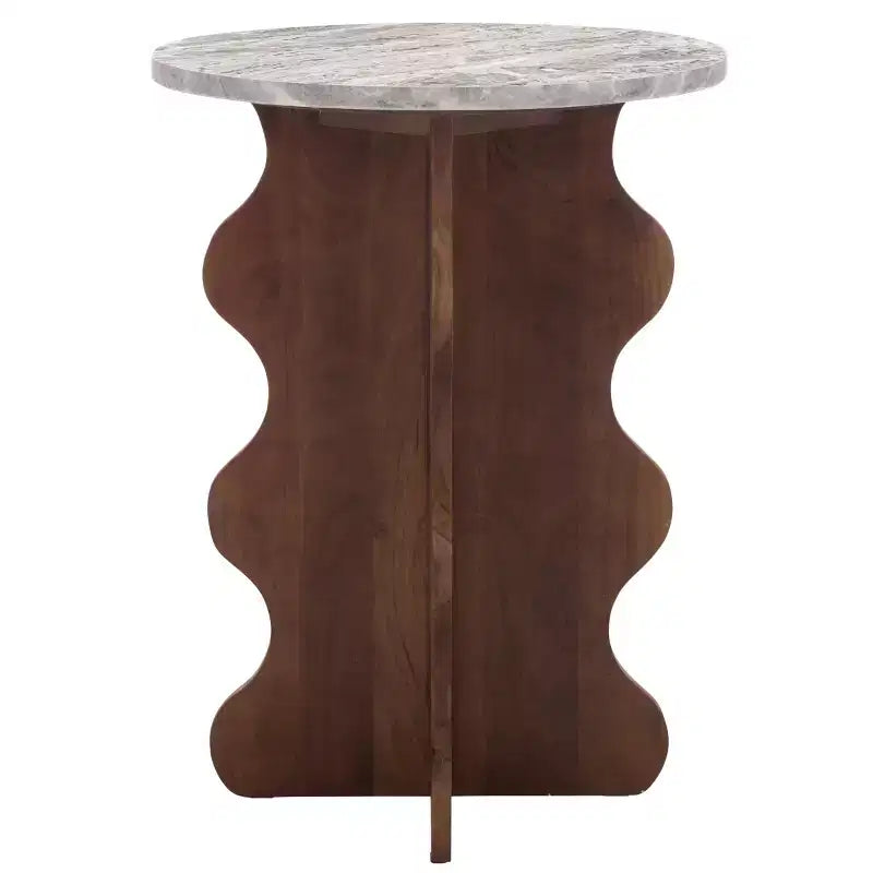 Table d'appoint en marbre Galih - ACC3754 - Gris/Marron - Safavieh
