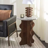 Table d'appoint en marbre Galih - ACC3754 - Gris/Marron - Safavieh