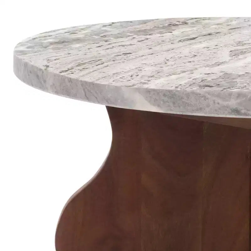 Table d'appoint en marbre Galih - ACC3754 - Gris/Marron - Safavieh