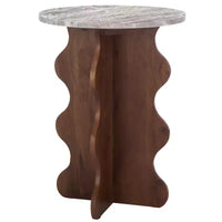 Table d'appoint en marbre Galih - ACC3754 - Gris/Marron - Safavieh