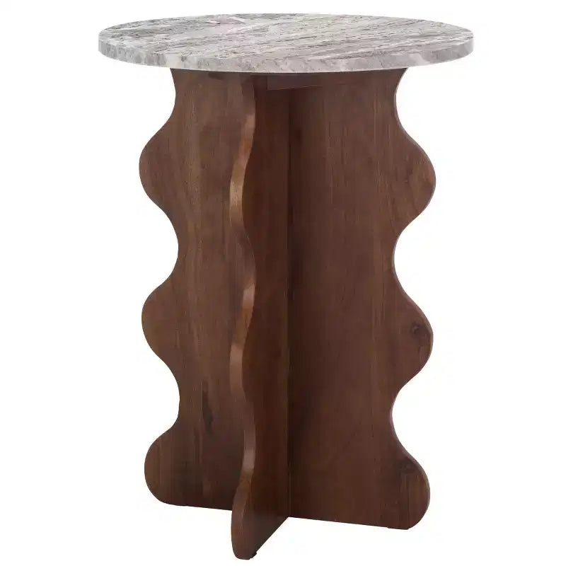 Table d'appoint en marbre Galih - ACC3754 - Gris/Marron - Safavieh