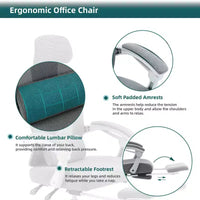 Chaise de bureau ergonomique TUYOHW avec repose-pieds rétractable, chaise gaming avec coussin de soutien lombaire et accoudoirs rembourrés, chaise pivotante pour le bureau