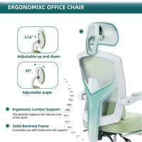 Chaise de bureau ergonomique TUYOHW avec repose-pieds rétractable, chaise gaming avec coussin de soutien lombaire et accoudoirs rembourrés, chaise pivotante pour le bureau