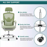 Chaise de bureau ergonomique TUYOHW avec repose-pieds rétractable, chaise gaming avec coussin de soutien lombaire et accoudoirs rembourrés, chaise pivotante pour le bureau