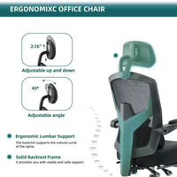 Chaise de bureau ergonomique TUYOHW avec repose-pieds rétractable, chaise gaming avec coussin de soutien lombaire et accoudoirs rembourrés, chaise pivotante pour le bureau