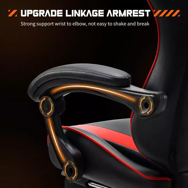 Chaise de jeu ergonomique TUYOHW avec repose-pieds, fauteuil inclinable en cuir PU avec appuie-tête et accoudoir fixe, chaise d'ordinateur pour le bureau et l'étude