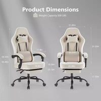 Chaise de bureau ergonomique TUYOHW avec accoudoirs rembourrés, chaise de jeu avec support lombaire, chaise roulante pivotante avec roulettes pour la maison, le bureau