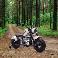 Coolmee Moto cross électrique 36V pour enfants, 3 modes de vitesse, accélérateur à poignée tournante, frein à disque arrière, double suspension, phare LED, moto à enfourcher