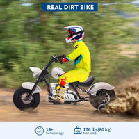 Coolmee Moto cross électrique 36V pour enfants, 3 modes de vitesse, accélérateur à poignée tournante, frein à disque arrière, double suspension, phare LED, moto à enfourcher