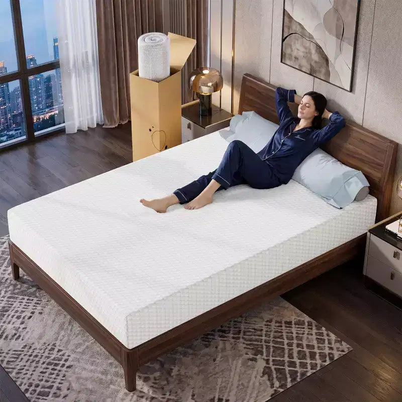Matelas EHMKNP 12 pouces Queen Size pour adulte adolescent, matelas en mousse à mémoire de forme rafraîchissant, housse amovible et lavable, fermeté moyenne