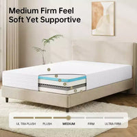Matelas EHMKNP 12 pouces Queen Size pour adulte adolescent, matelas en mousse à mémoire de forme rafraîchissant, housse amovible et lavable, fermeté moyenne