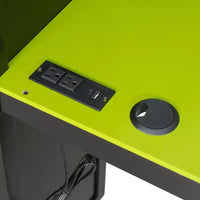 Lit mezzanine de jeu en L avec bureaux, lits superposés doubles avec lumières LED, ports USB, étagères de rangement, lit mezzanine d'angle en bois pour 2 personnes