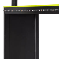 Lit mezzanine de jeu en L avec bureaux, lits superposés doubles avec lumières LED, ports USB, étagères de rangement, lit mezzanine d'angle en bois pour 2 personnes