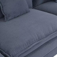 Canapé modulaire moderne MAYEERTY 70.8 en velours côtelé avec quatre coussins pour salon, bleu