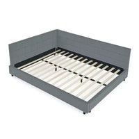 Bellemave Lit de repos rembourré Queen avec dossier et accoudoirs confortables, cadre de lit de repos rembourré pour chambre et salon, velours