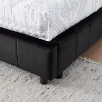 Bellemave Lit de repos rembourré Queen avec dossier et accoudoirs confortables, cadre de lit de repos rembourré pour chambre et salon, velours