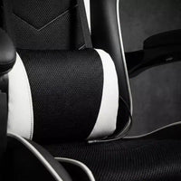 Chaise de Gaming Style Racing, Chaise E-sport Ergonomique avec Massage, Cuir PU, Mousse Moulée Haute Densité, Confortable et Sûre, Blanc