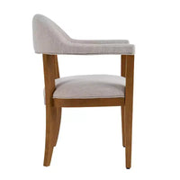 Christopher Knight Home Hoseok Chaises de salle à manger modernes en bois d'hévéa rembourrées avec accoudoirs (Lot de 2)