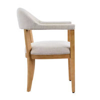 Christopher Knight Home Hoseok Chaises de salle à manger modernes en bois d'hévéa rembourrées avec accoudoirs (Lot de 2)
