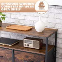 MAYEERTY Commode en tissu à 8 tiroirs de 116,5 cm, Armoire de rangement haute avec étagère ouverte pour chambre à coucher ou placard