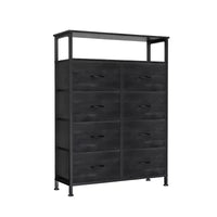 MAYEERTY Commode en tissu à 8 tiroirs de 116,5 cm, Armoire de rangement haute avec étagère ouverte pour chambre à coucher ou placard