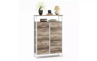 MAYEERTY Commode en tissu à 8 tiroirs de 116,5 cm, Armoire de rangement haute avec étagère ouverte pour chambre à coucher ou placard