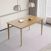 MAYEERTY Table à manger rectangulaire couleur bois originale, table multifonctionnelle simple scandinave pour la maison et le bureau
