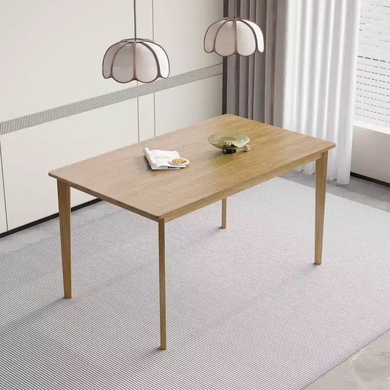 MAYEERTY Table à manger rectangulaire couleur bois originale, table multifonctionnelle simple scandinave pour la maison et le bureau