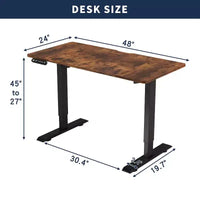NAYSAYE Bureau Debout Réglable en Hauteur Table de Travail Assise/Debout Table d'appoint pour Bureau à Domicile Espace de Travail, Marron, 48*24*45