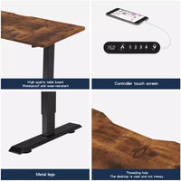 NAYSAYE Bureau Debout Réglable en Hauteur Table de Travail Assise/Debout Table d'appoint pour Bureau à Domicile Espace de Travail, Marron, 48*24*45