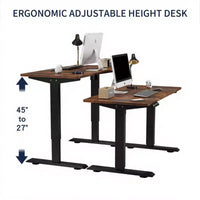 NAYSAYE Bureau Debout Réglable en Hauteur Table de Travail Assise/Debout Table d'appoint pour Bureau à Domicile Espace de Travail, Marron, 48*24*45