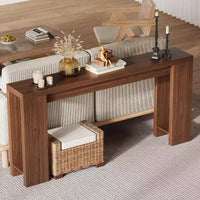 Table console rustique style ferme 70,9 po, finition chêne, table d'appoint en bois pour entrée, salon, couloir, hall, montage facile