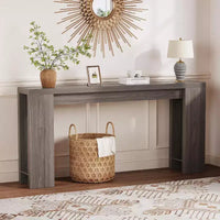 Table console rustique style ferme 70,9 po, finition chêne, table d'appoint en bois pour entrée, salon, couloir, hall, montage facile