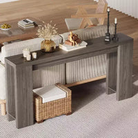 Table console rustique style ferme 70,9 po, finition chêne, table d'appoint en bois pour entrée, salon, couloir, hall, montage facile