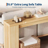 Table console rustique style ferme 70,9 po, finition chêne, table d'appoint en bois pour entrée, salon, couloir, hall, montage facile