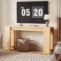 Table console rustique style ferme 70,9 po, finition chêne, table d'appoint en bois pour entrée, salon, couloir, hall, montage facile