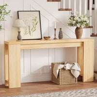 Table console rustique style ferme 70,9 po, finition chêne, table d'appoint en bois pour entrée, salon, couloir, hall, montage facile