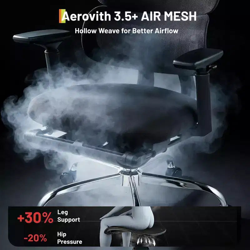 Fauteuil de jeu ergonomique en maille, usage intensif, avec dossier haut, accoudoirs relevables 4D, appui-tête et support lombaire réglables, capacité de 180 kg