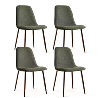 Ensemble repas 5 pièces pour 4, table à manger ronde avec pieds métalliques croisés et chaises rembourrées aspect chêne pour cuisine et salle à manger - Panipeachy