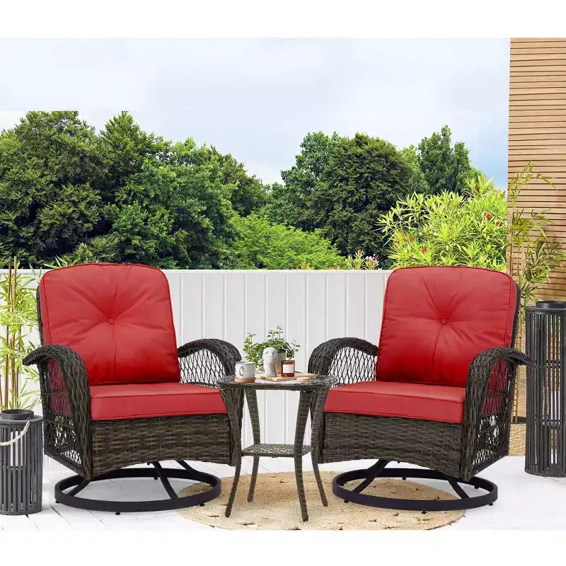 Ensembles de conversation de terrasse 2 personnes EROMMY avec coussins