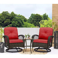 Ensembles de conversation de terrasse 2 personnes EROMMY avec coussins