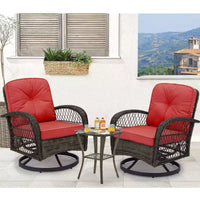 Ensembles de conversation de terrasse 2 personnes EROMMY avec coussins
