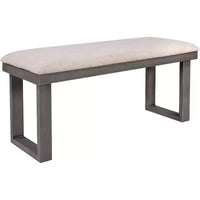 Ensemble de salle à manger 6 pièces de style ferme avec banc, table rectangulaire en bois et 4 chaises rembourrées pour cuisine, gris