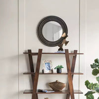 Miroir mural rond décoratif en bois sculpté Aurelia GDFStudio
