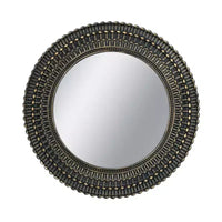 Miroir mural rond décoratif en bois sculpté Aurelia GDFStudio